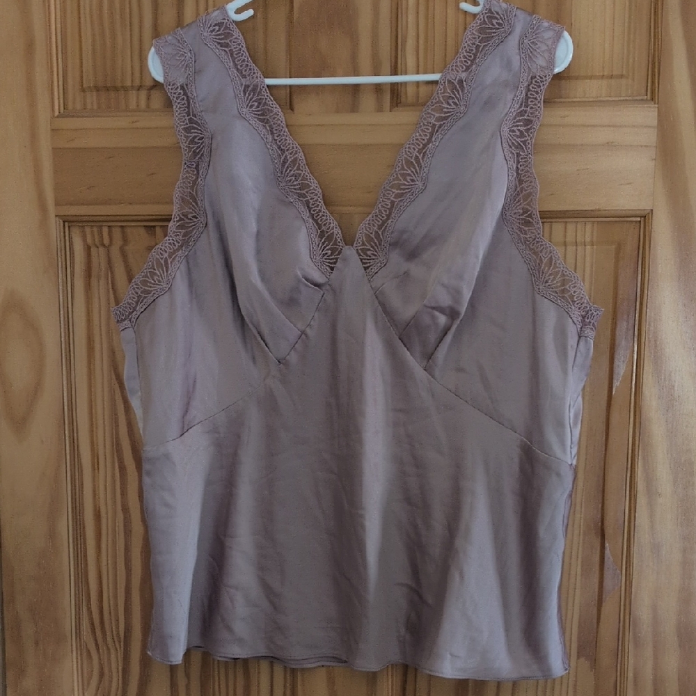 Express Dusty Pink Lace V-Neck Blouse